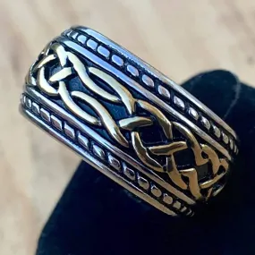 Sanity's Band Collection - Viking Celtic Ring - Gold & Silver - R97