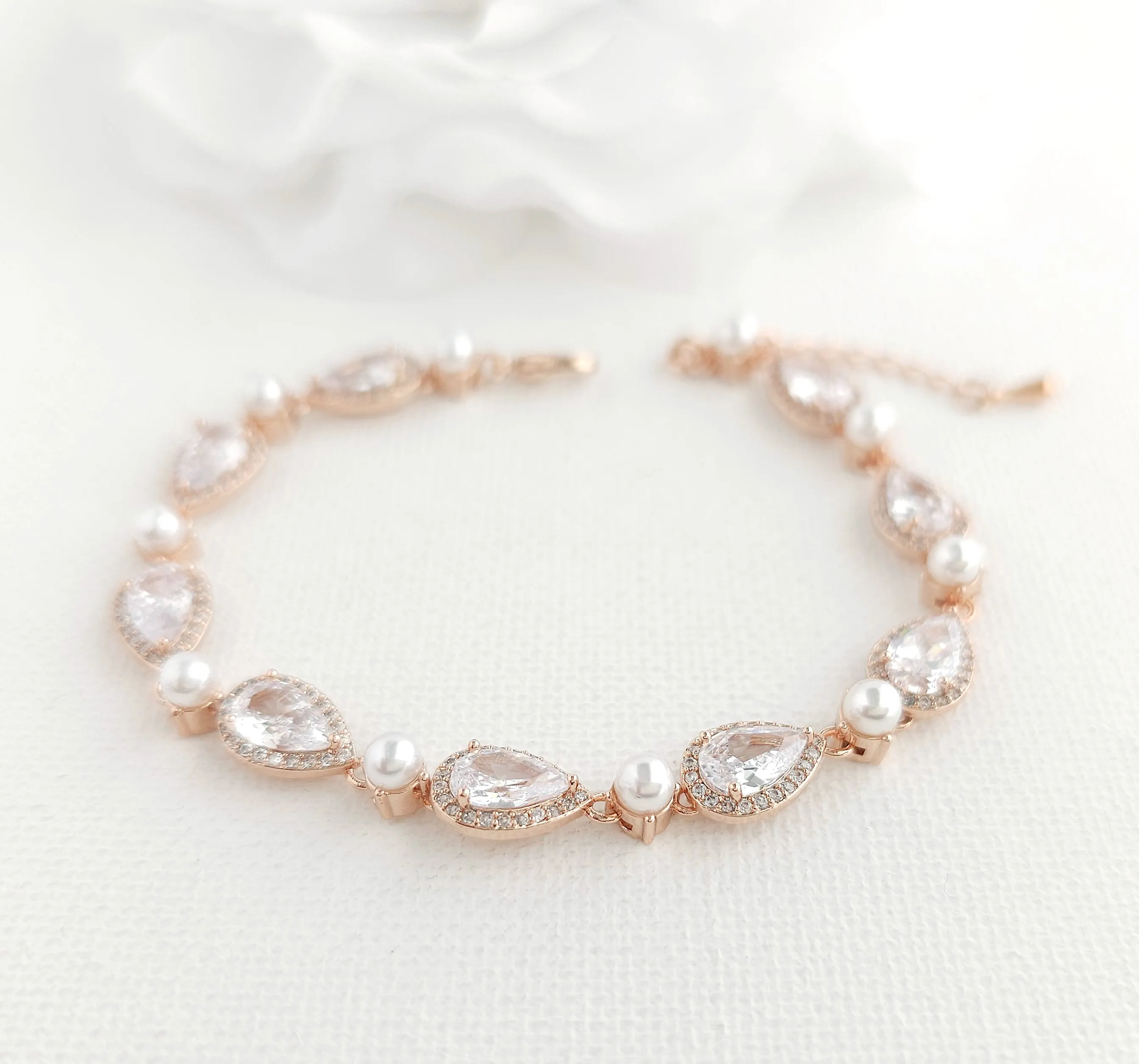 Silver Bracelet with Pearls-Emma