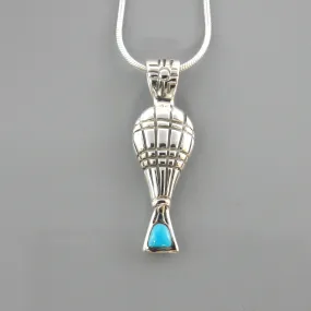 Silver Sleeping Beauty Turquoise Balloon Pendant