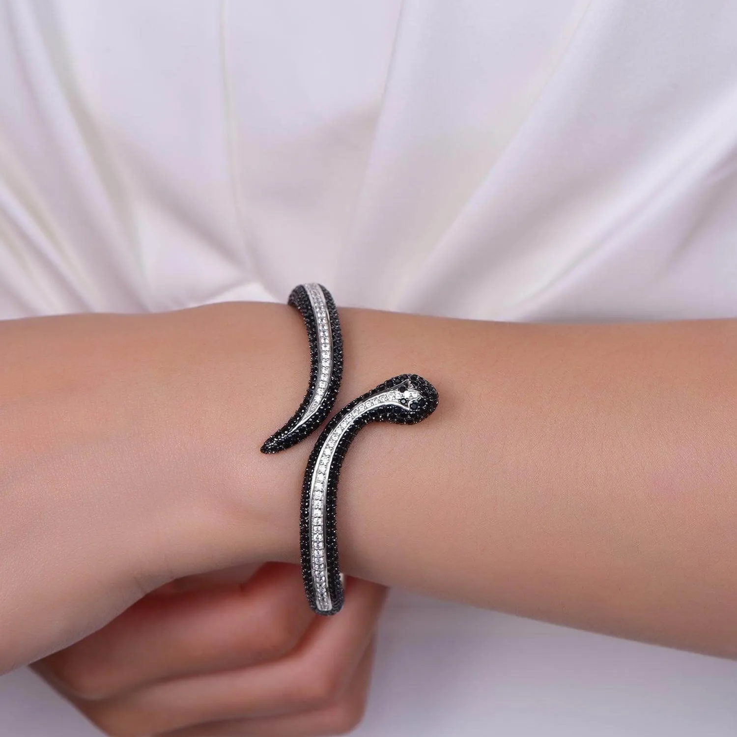 Snake Bracelet Sterling Silver Open Bangle