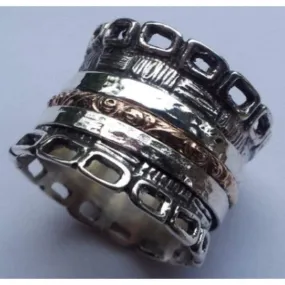 Spinner ring silver gold designer Israeli rings Meditation rings