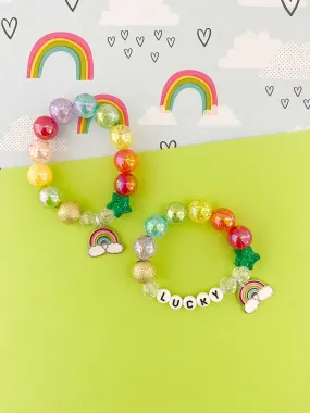 St. Patrick’s Day Lucky Rainbow Charm Bracelet - Customizable