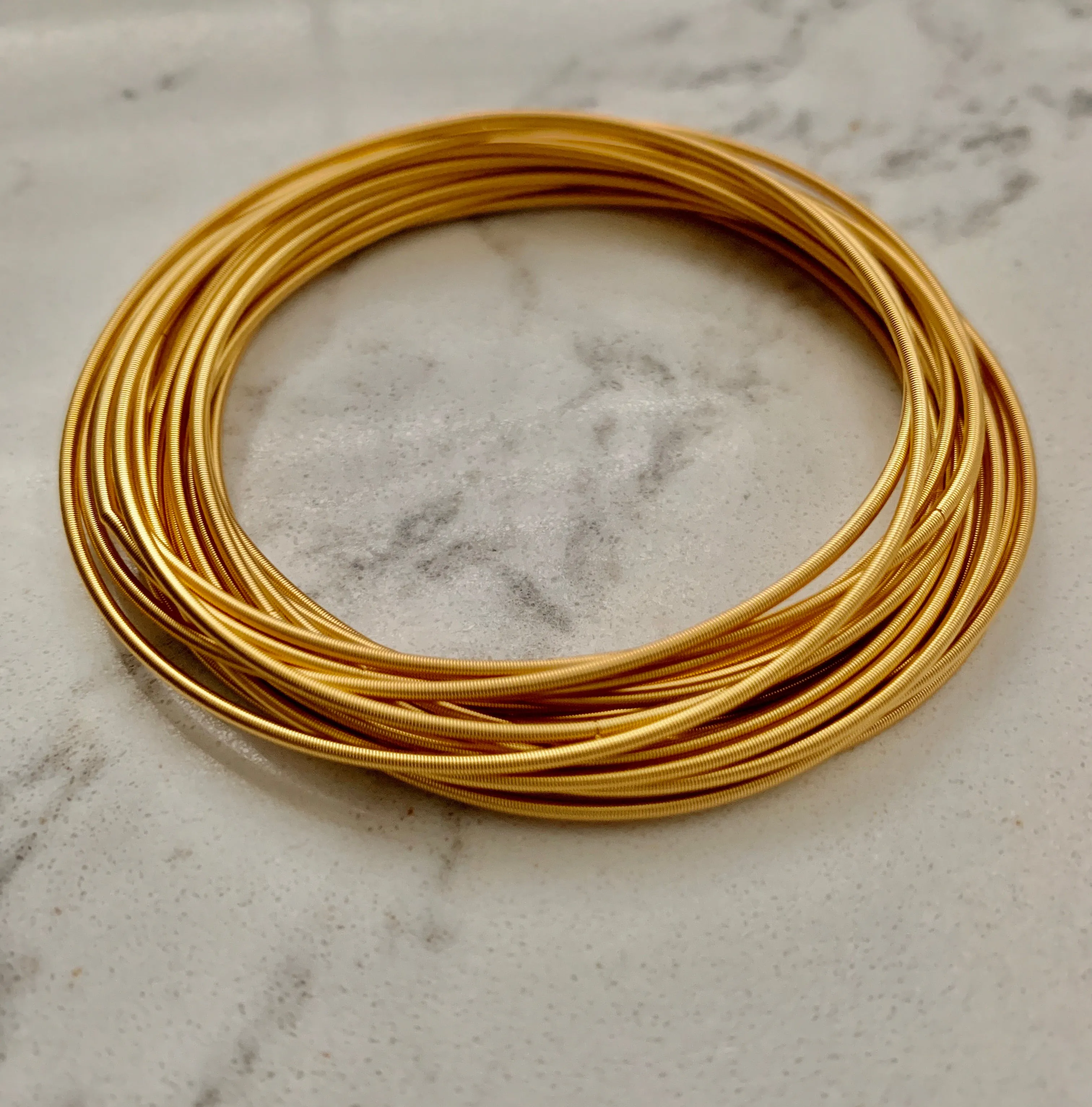 Stainless Steel Gold Plated Guitar String Bracelets - Set of 20