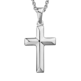 Sterling Silver Ridged Cross Pendant