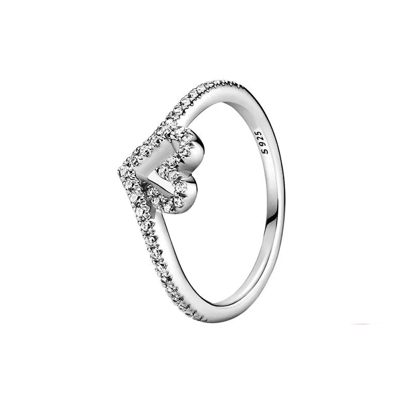 Sterling Silver Zircon Shiny Ring For Women