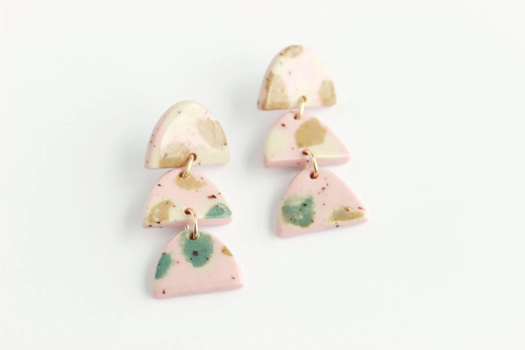 Terrazzo Triple Arch Statement Earrings