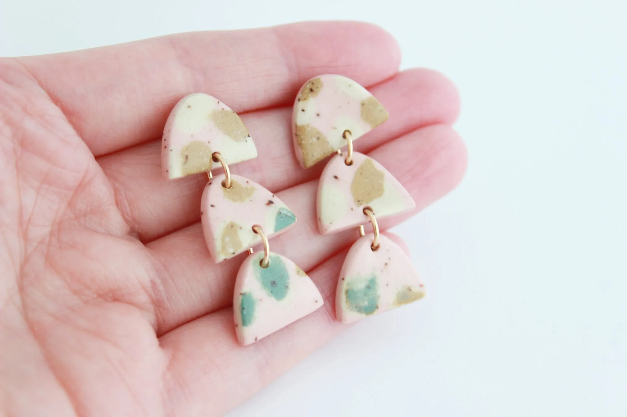 Terrazzo Triple Arch Statement Earrings