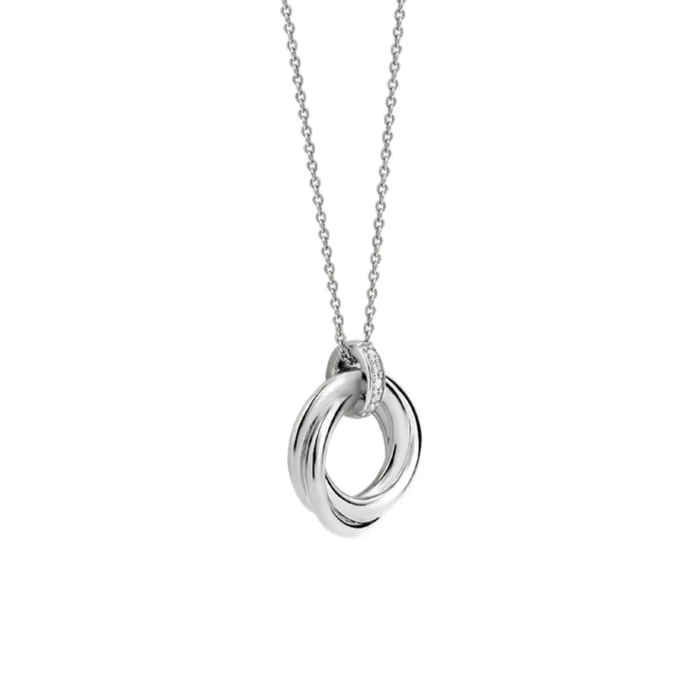 Ti Sento Twist Circle Pendant Necklace