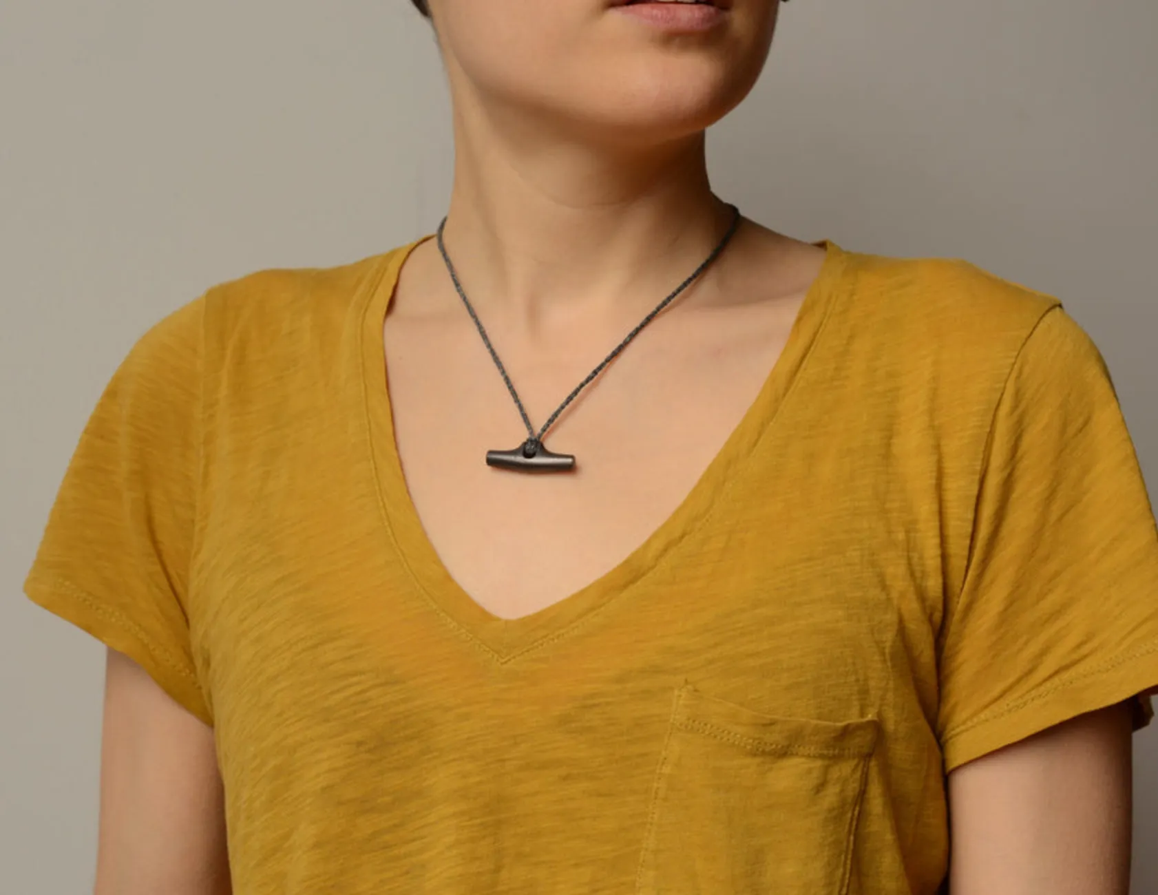 Toggle Necklace, Shibuichi, Grey