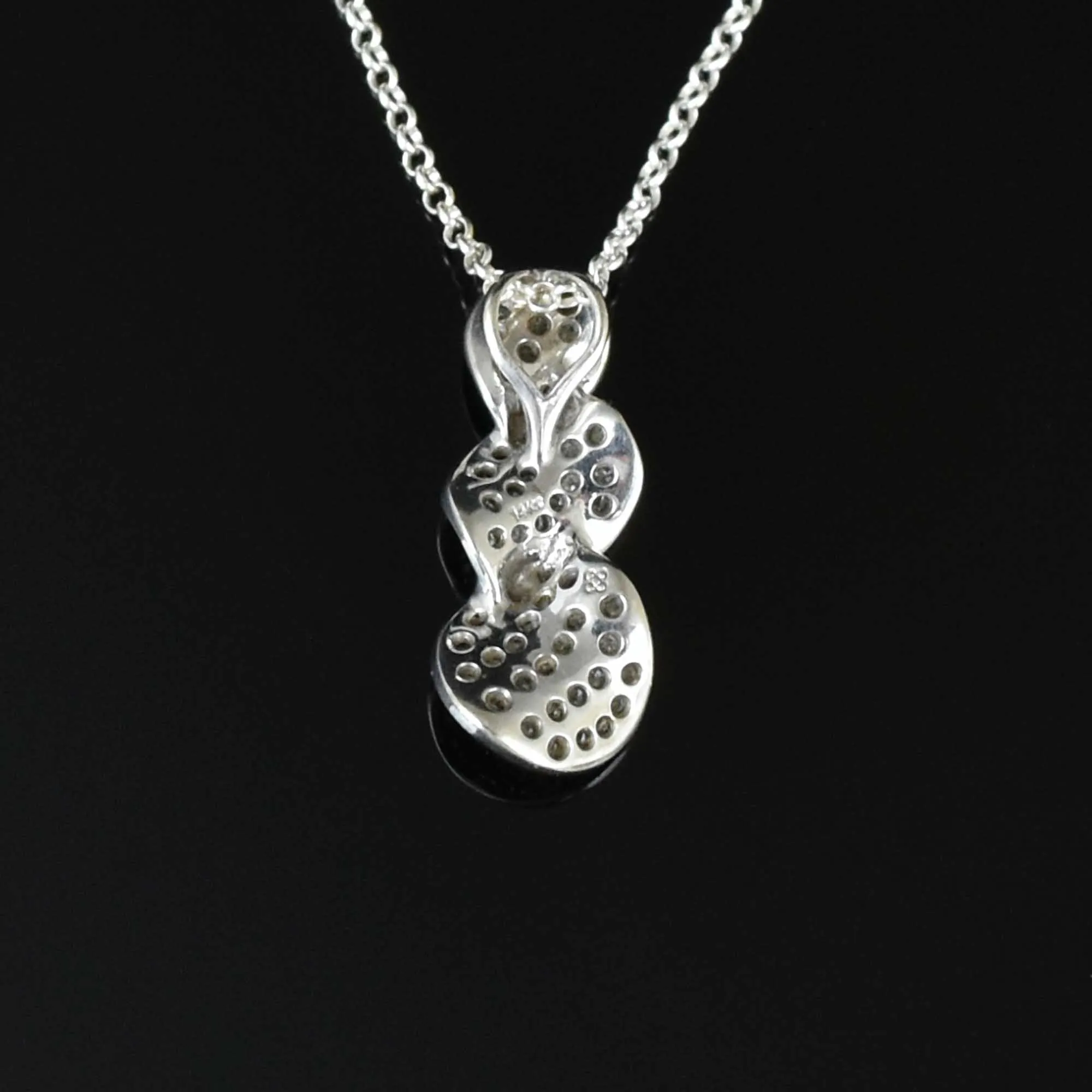 Vintage 14K White Gold Diamond Journey Style Pendant