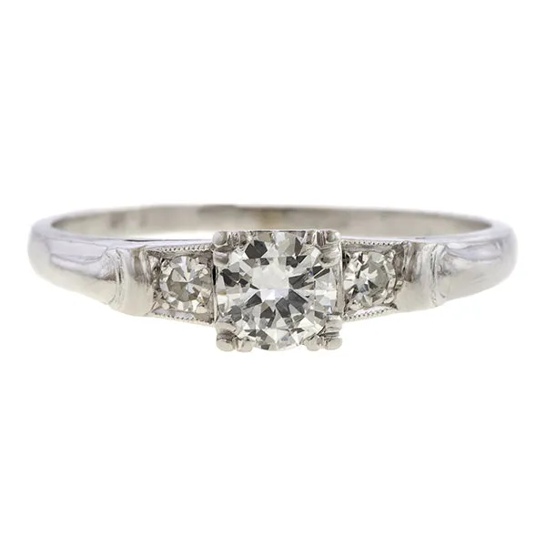 Vintage Engagement Ring, RBC 0.35ct.