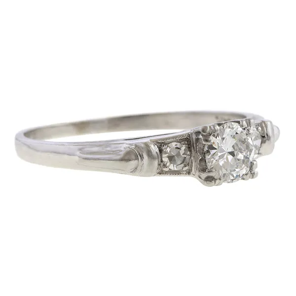 Vintage Engagement Ring, RBC 0.35ct.