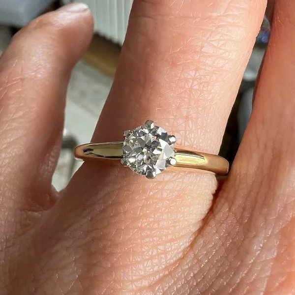 Vintage Solitaire Diamond Engagement Ring, RBC 0.46ct.