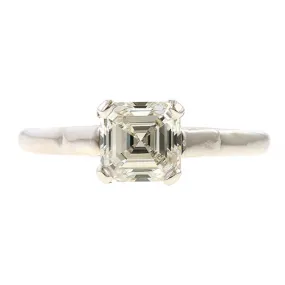 Vintage Solitaire Engagement Ring, Asscher (Square Emerald Cut) 1.10ct.