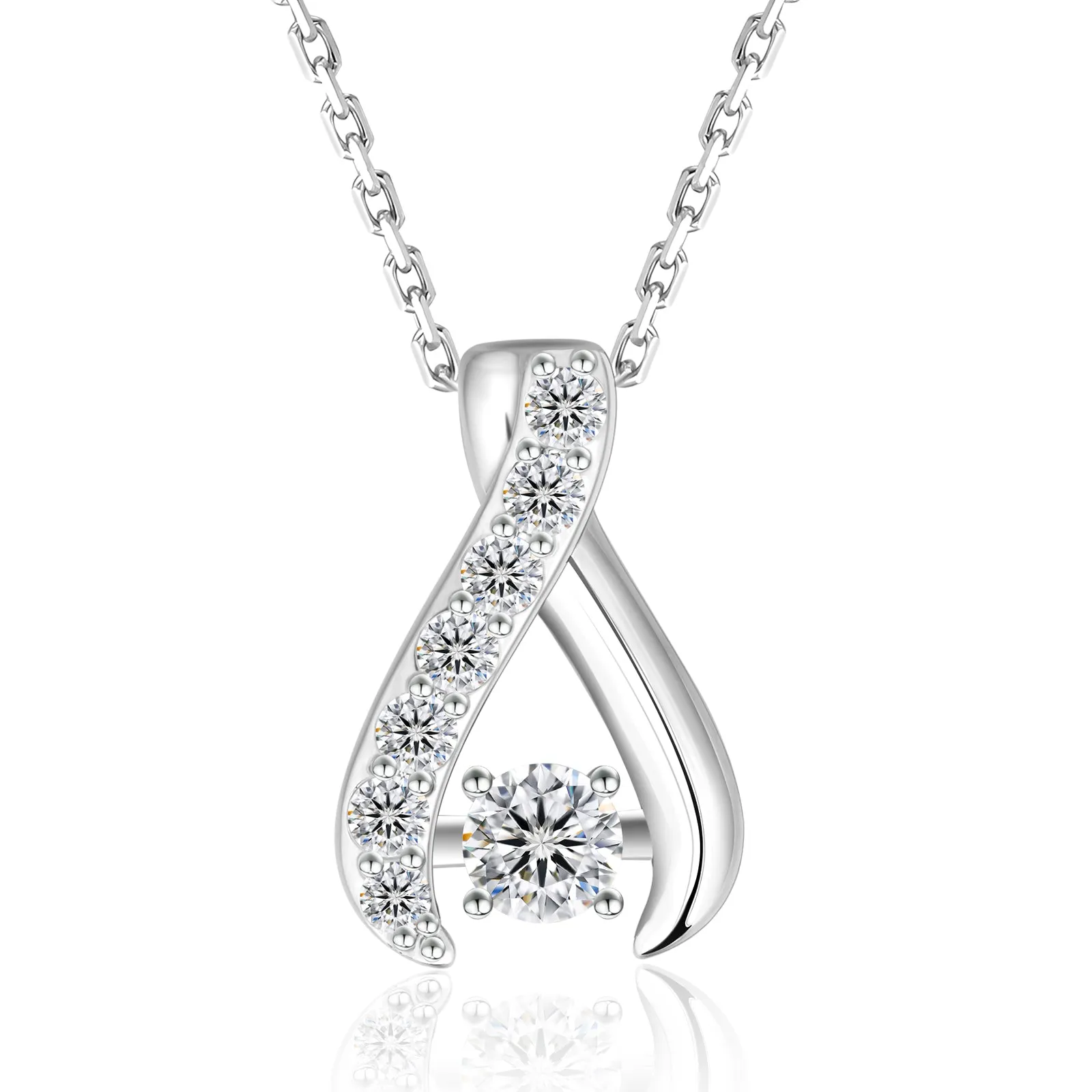 Water Drop VVS1 Moissanite Pendant Necklace for Women 0417