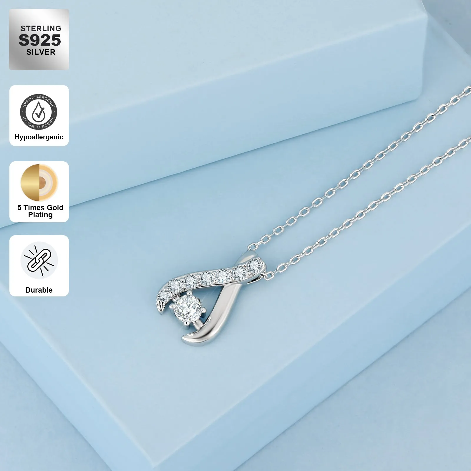 Water Drop VVS1 Moissanite Pendant Necklace for Women 0417