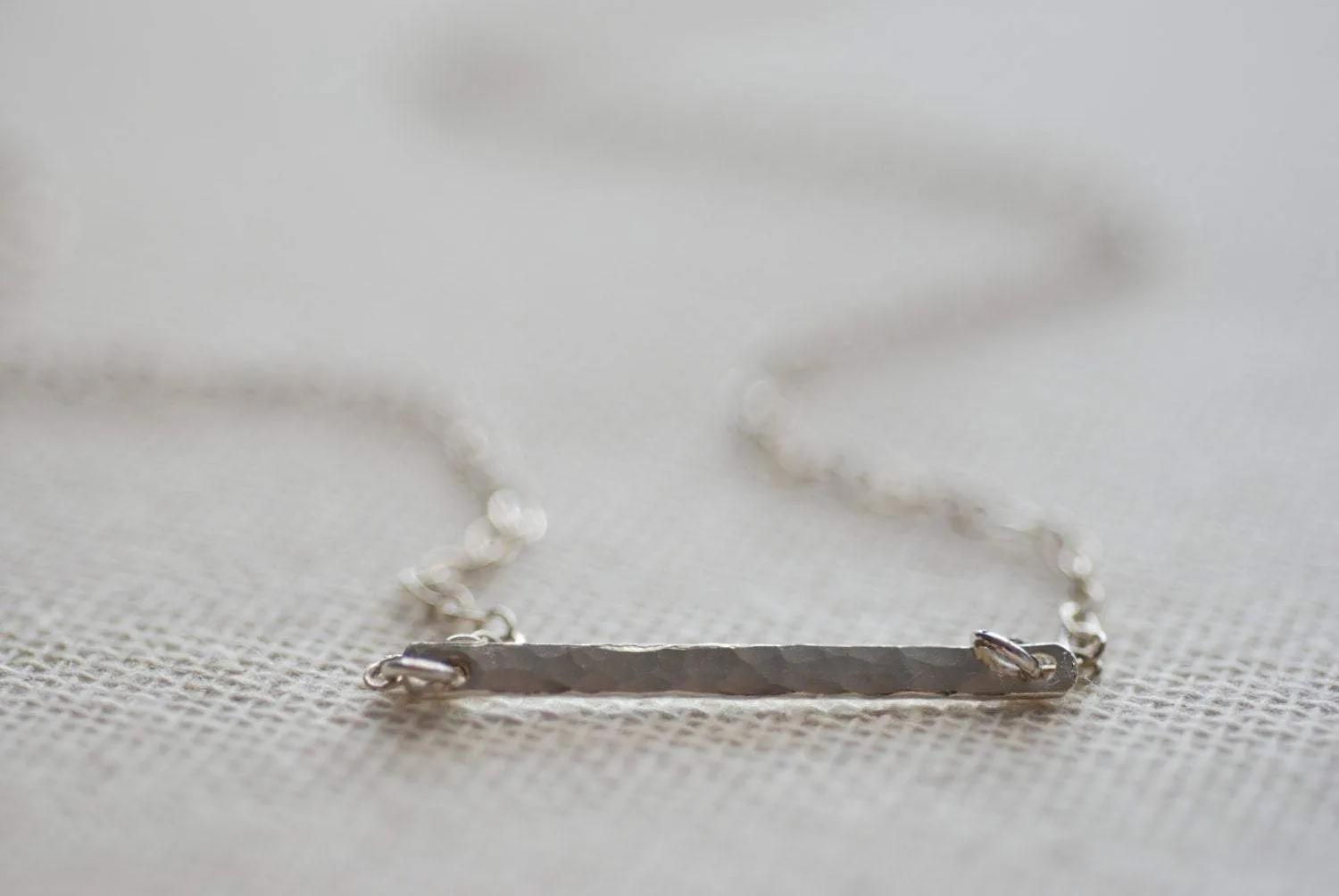 Wholesale Sideways Silver Bar Necklace - Sterling Silver Hammered Bar Necklace, Minimalist Hammered Bar,Sideways Bar Necklace,Bar Necklace,Dainty Bar