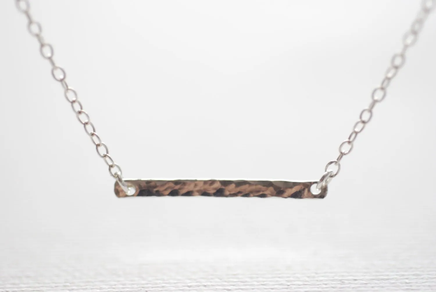 Wholesale Sideways Silver Bar Necklace - Sterling Silver Hammered Bar Necklace, Minimalist Hammered Bar,Sideways Bar Necklace,Bar Necklace,Dainty Bar